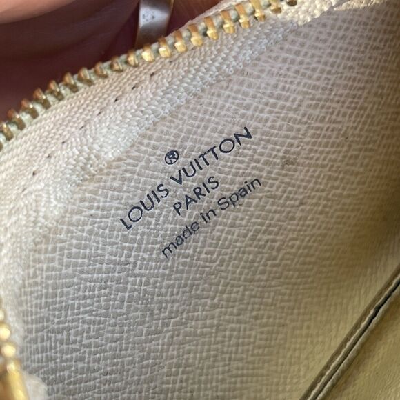 LOUIS VUITTON Key Pouch Key Cles Wallet Damier Azur Key Chain Coin Pouch - Picture 9 of 10